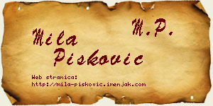 Mila Pisković vizit kartica